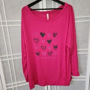 Celeste heart top XL Pink